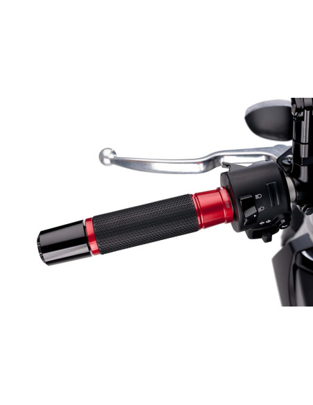 puig manopole modello ascent colore rosso lunghezza 123 mm