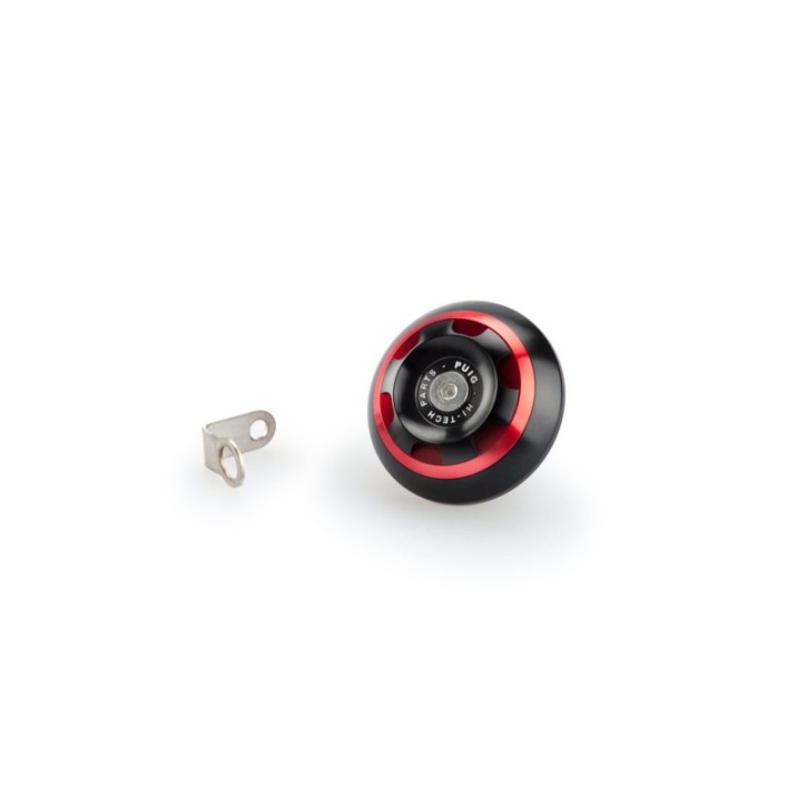 BOUCHON D'HUILE MOTEUR PUIG TRACK POUR TRIUMPH COULEUR ROUGE - COD. 20338R - MatiEre : aluminium anodisE NOIR AVEC bague