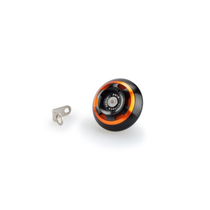 BOUCHON D'HUILE MOTEUR PUIG TRACK POUR TRIUMPH COULEUR ORANGE - COD. 20338T - MatiEre : aluminium anodisE NOIR AVEC bague