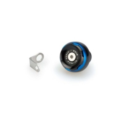 BOUCHON D'HUILE MOTEUR PUIG TRACK POUR KTM COULEUR BLEU - COD. 20348A - MatEriel : aluminium anodisE NOIR AVEC bague colorEe.