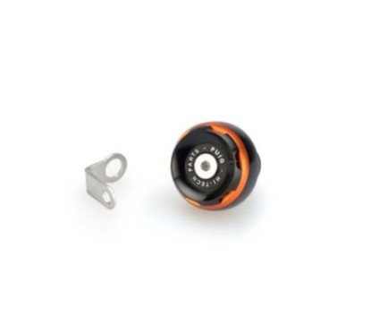 PUIG ENGINE OIL CAP TRACK FOR KTM COLOR ORANGE - COD. 20348T - Material: black anodized aluminum with colored ring.