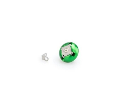 BOUCHON D'HUILE MOTEUR PUIG POUR TRIUMPH COULEUR VERT - COD. 3760V - MatEriel : aluminium anodisE NOIR AVEC bague colorEe.