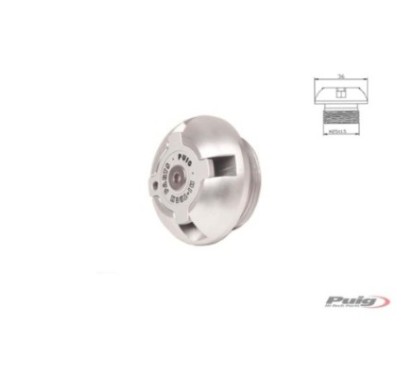 BOUCHON D'HUILE MOTEUR PUIG POUR APRILIA COULEUR ARGENT - COD. 6777P - Filetage M25x1,5.