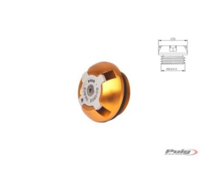 PUIG ENGINE OIL CAP FOR KTM GOLD - COD. 6780O - M24x3 thread.