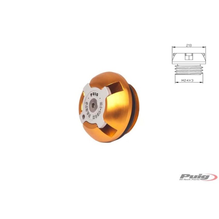 PUIG ENGINE OIL CAP FOR KTM GOLD - COD. 6780O - M24x3 thread.