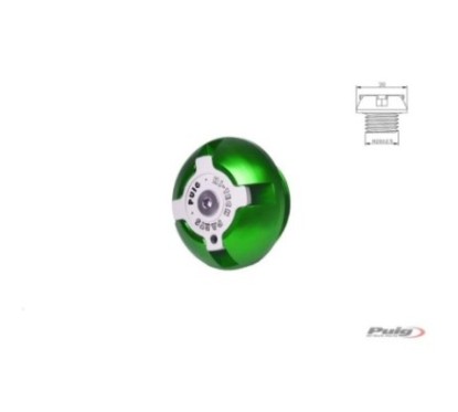 PUIG ENGINE OIL CAP FOR YAMAHA COLOR GREEN - COD. 6781V - M20x2.5 thread.