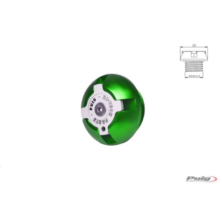 PUIG TAPPO OLIO MOTORE PER YAMAHA COLORE VERDE - COD. 6781V - Filettatura M20x2.5.