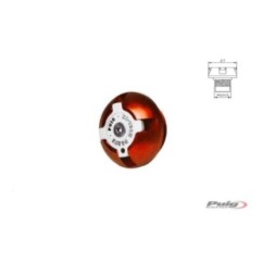 PUIG ENGINE OIL CAP FOR KTM COLOR ORANGE - COD. 7140T - Material: black anodized aluminum with colored ring.