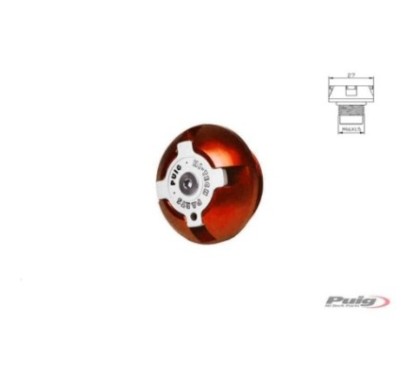 BOUCHON D'HUILE MOTEUR PUIG POUR KTM COULEUR ORANGE - COD. 7140T - MatEriel : aluminium anodisE NOIR AVEC bague colorEe.