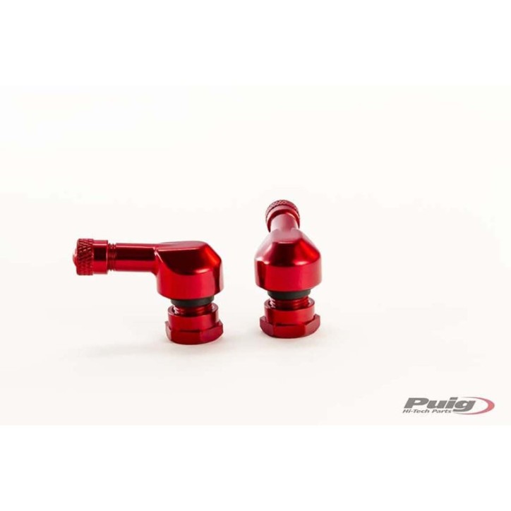 PUIG VALVOLE A 90 gradi PER PNEUMATICI TUBELESS COLORE ROSSO - Diametro: 11.3 mm - COD. 5591R