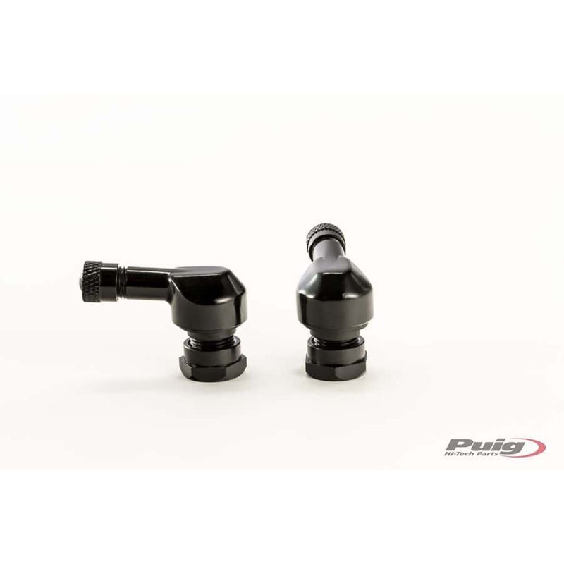 PUIG 90 GRADES VALVES FOR TUBELESS TIRES BLACK COLOR - Diameter: 11.3 mm - COD. 5591N