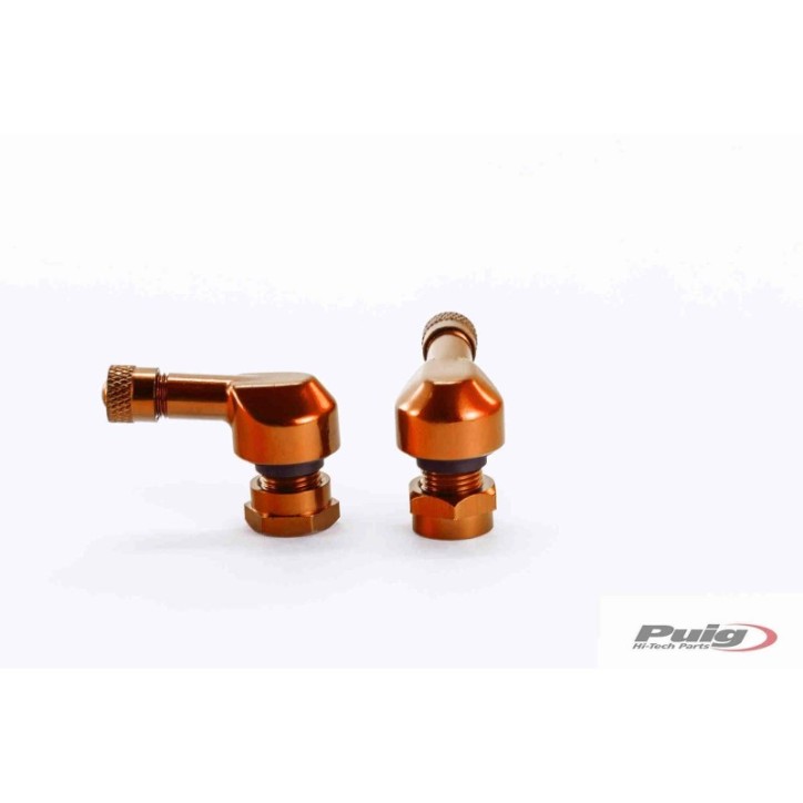 PUIG 90 GRADES VALVES FOR TUBELESS TIRES COLOR ORANGE - Diameter: 11.3 mm - COD. 5591T