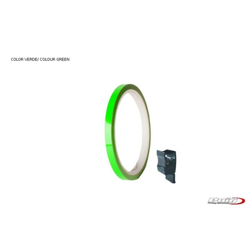 PUIG ADESIVI CERCHI VERDE - Striscia con applicatore - Un kit utilizzabile 2 ruote - Dimensioni: 7x6 mm - Gomme 16-18 - COD. 454