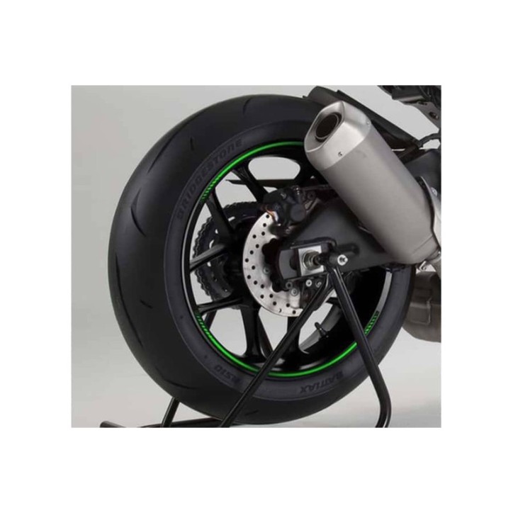 AUTOCOLLANTS DE ROUES PUIG PREMIUM VERT FLUO - Kit de 8 bandes adhEsives, protEge la moto des rayures et des rayons UV - COD.