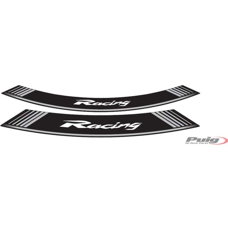 PUIG ADESIVI CERCHI RACING SILVER - Il set consiste di 8 strisce adesive cerchi da 14" e 21" - COD. 5531P