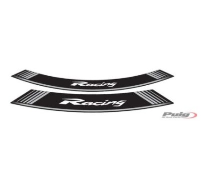 PUIG ADESIVI CERCHI RACING SILVER - Il set consiste di 8 strisce adesive cerchi da 14" e 21" - COD. 5531P