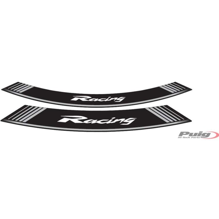 PUIG STICKERS FOR RACING SILVER RIMS - The set consists of 8 adhesive strips for 14 and 21" rims - COD. 5531P"