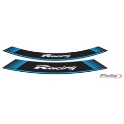 AUTOCOLLANTS POUR JANTES PUIG RACING BLEU - L'ensemble est composE de 8 bandes adhEsives pour roues de 14 et 21" - CODE 5531A"