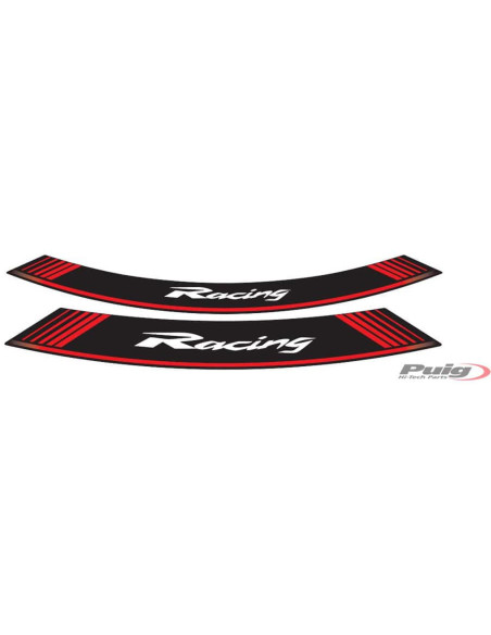 puig adesivi cerchi racing rosso il set consiste di 8 strisce adesive cerchi da 14 e 21 cod 5531r