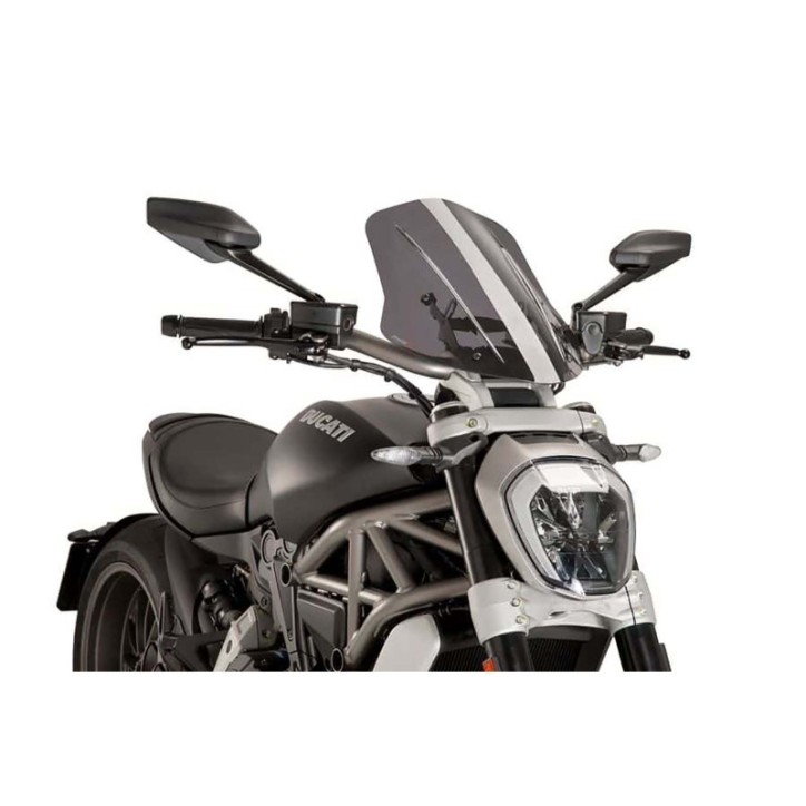 PUIG CUPOLINO NAKED N.G. TOURING REGOLABILE PER DUCATI X DIAVEL S 16-18 FUME CHIARO