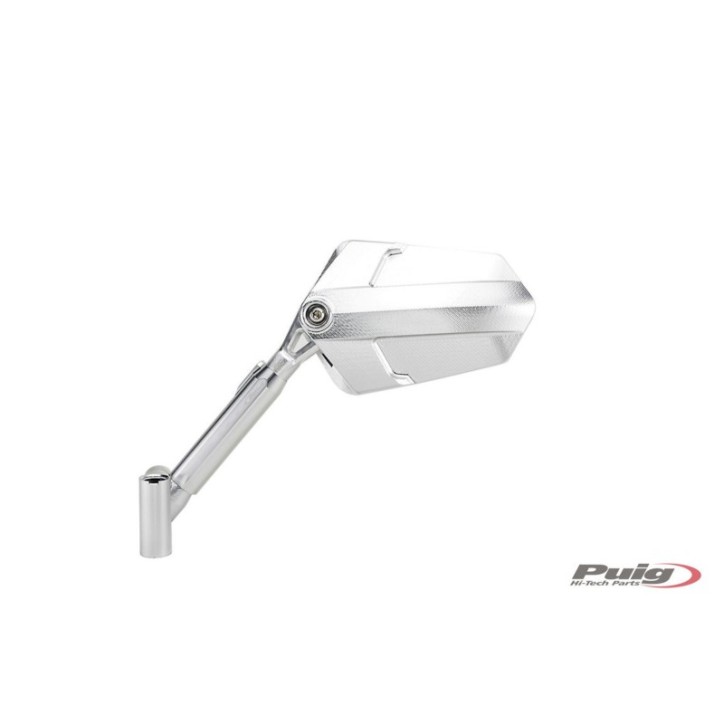 PUIG RECHTER RUCKSPIEGEL MOD. EXPLORER ALUMINIUM - Abmessungen: 145x90 mm - Einstellbar - Zugelassen