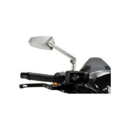 PUIG RIGHT REARVIEW MIRROR MOD. F1.1 ALUMINUM - COD. 017DD - Cup dimensions: 124x55 mm - Adjustable