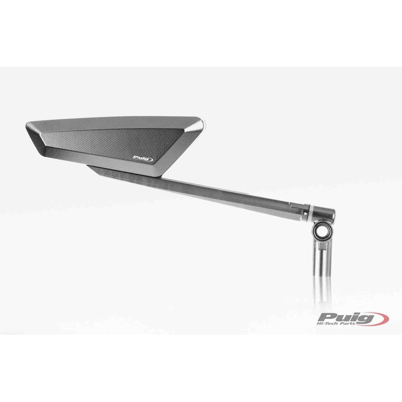 PUIG RIGHT REARVIEW MIRROR MOD. HYPERNAKED ALUMINUM - COD. 9883D - Dimensions: 48x145 mm - Adjustable