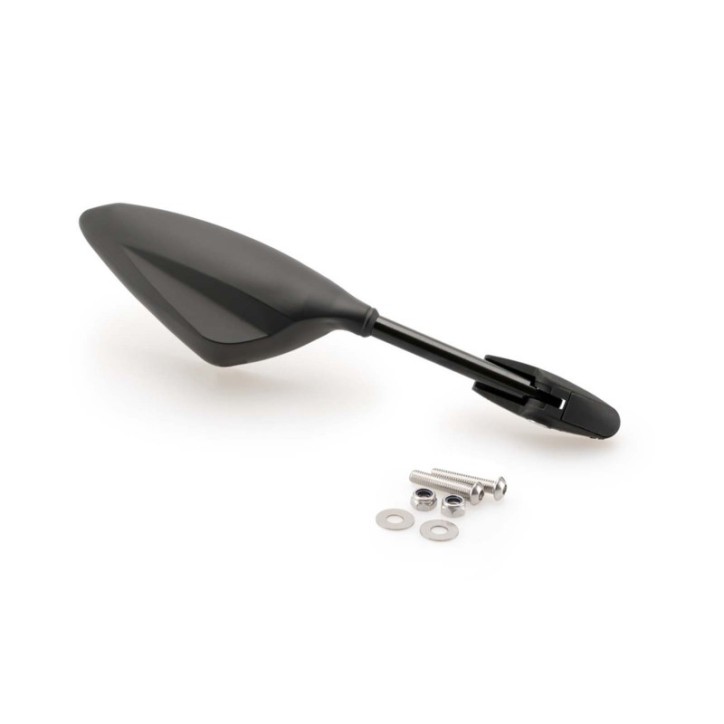 PUIG RIGHT REARVIEW MIRROR MOD. RS2 BLACK - FAIRING ATTACHMENT - Dimensions: 120x50.5 mm - Approved