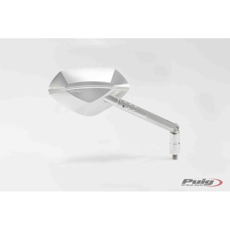 PUIG REARVIEW MIRROR MOD. HI-TECH I ALUMINUM - COD. 6218D - OFFER - Bowl dimensions: 150x90 mm - Approved