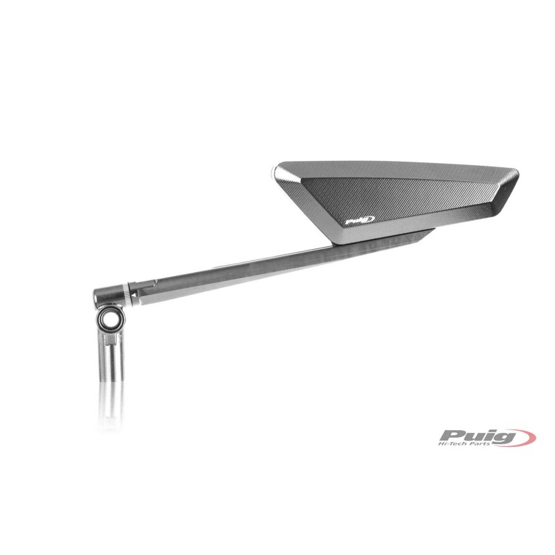 PUIG LINKER RSCKSPIEGEL MOD. HYPERNAKED ALUMINIUM - COD. 9884D ? ABMESSUNGEN: 48 X 145 MM ? UNIVERSALGEWINDE