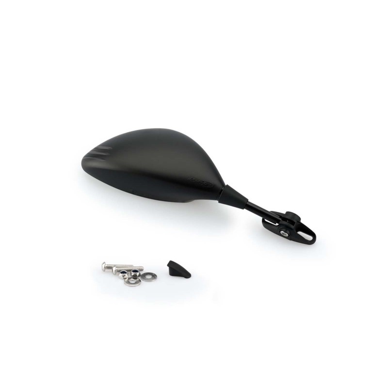 PUIG RIGHT REARVIEW MIRROR MOD. Z2 BLACK - COD. 3578N - Bowl dimensions: 83x135 mm - Universal fixing to