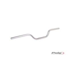 PUIG HI-TECH CYLINDRICAL HANDLEBAR SILVER COLOR - Handlebar with cylindrical section, made in ergal - Diameter: 22mm, height: