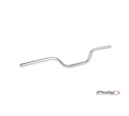 PUIG HI-TECH CYLINDRICAL HANDLEBAR SILVER COLOR - Handlebar with cylindrical section, made in ergal - Diameter: 22mm, height: