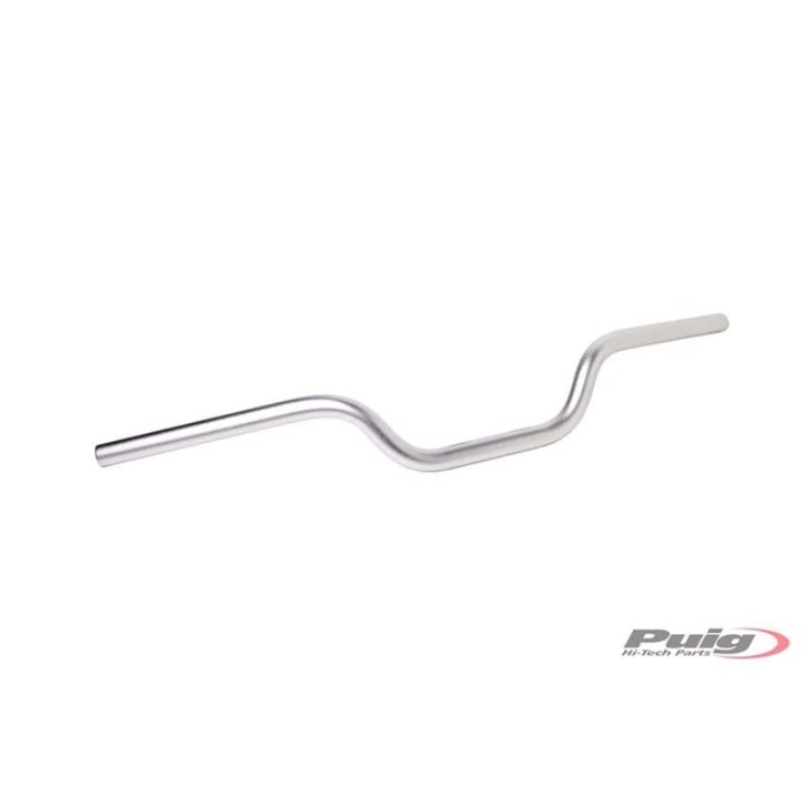 PUIG HI-TECH CYLINDRICAL HANDLEBAR SILVER COLOR - Handlebar with cylindrical section, made in ergal - Diameter: 22mm, height: -