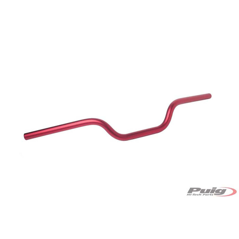 Guidon cylindrique Puig Hi Tech de couleur rouge, diametre 22 mm