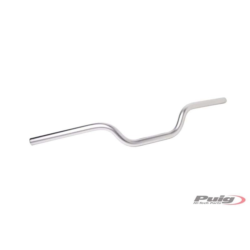 PUIG HI-TECH CYLINDRICAL HANDLEBAR SILVER COLOR - Handlebar with cylindrical section, made in ergal - Diameter: 22mm, height: