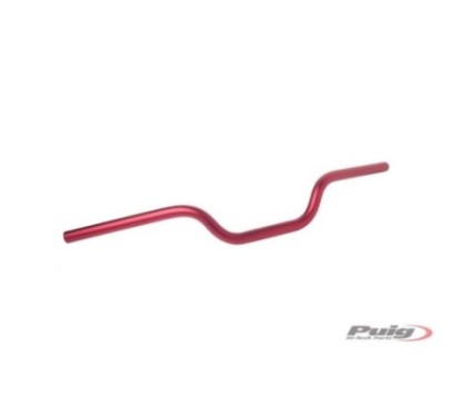 PUIG HI-TECH CYLINDRICAL HANDLEBARS COLOR RED - Handlebar with cylindrical section, made in ergal - Diameter: 22mm, height: