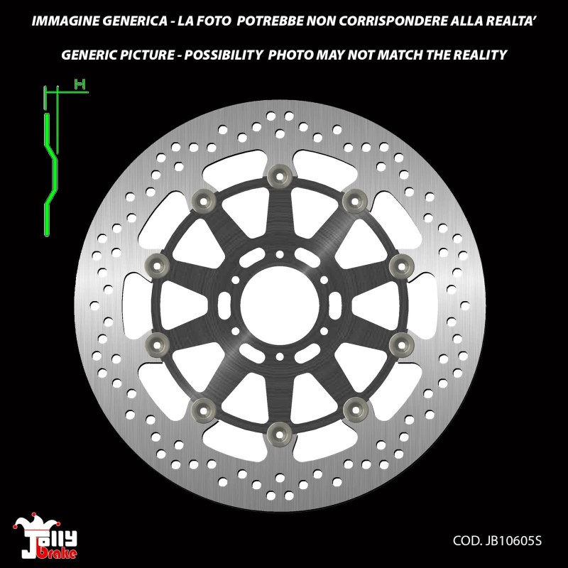 JOLLY BRAKE BY NG DISCO FRENO FLOTTANTE ANTERIORE SERIE ORO APRILIA CAPONORD 13-14