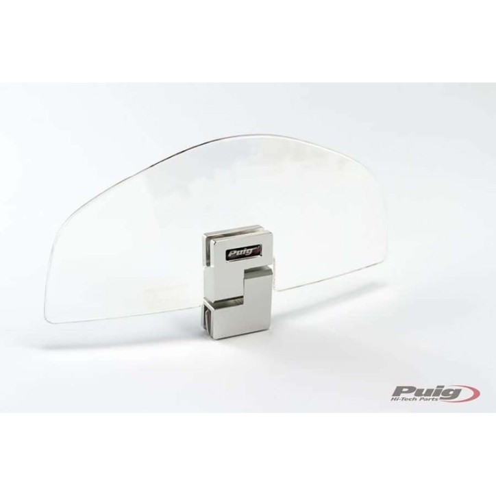 PUIG DEFLECTOR FIXING THROUGH TRANSPARENT CLIP-ON - Dimensions (HxL): 79x186 mm. - No drilling required - COD. 4639W