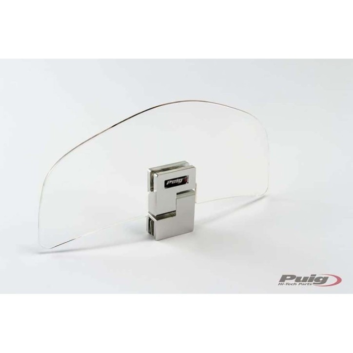 PUIG DEFLECTOR FIXING THROUGH TRANSPARENT CLIP-ON - Dimensions (HxL): 92x191 mm. - No drilling required - COD. 4717W