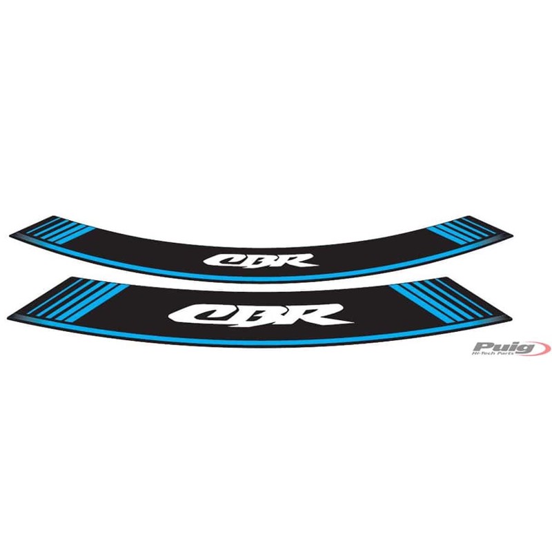 PUIG STICKERS FOR RIMS HONDA CBR BLUE - The set consists of 8 adhesive strips - COD. 5524A