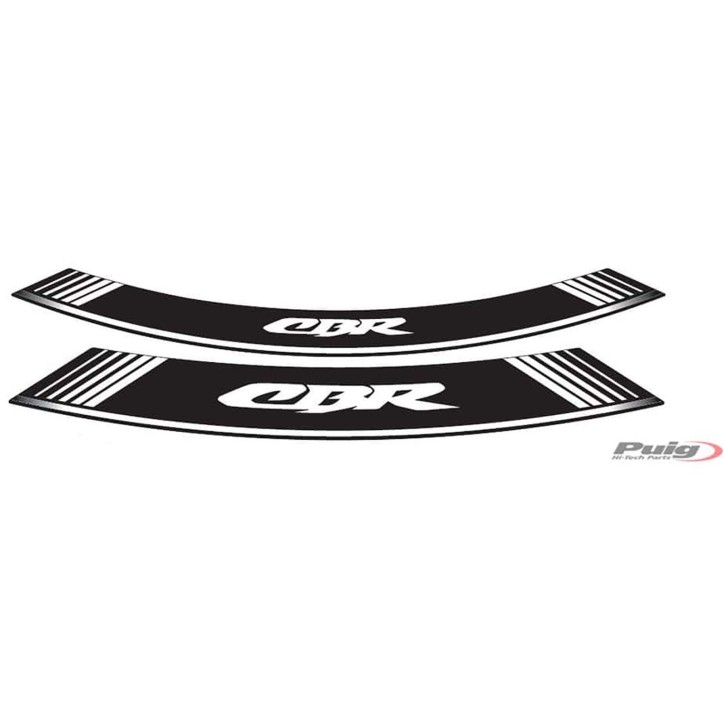 PUIG STICKERS FOR RIMS HONDA CBR WHITE - The set consists of 8 adhesive strips - COD. 5524B