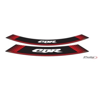 PUIG STICKERS FOR RIMS HONDA CBR RED - The set consists of 8 adhesive strips - COD. 5524R