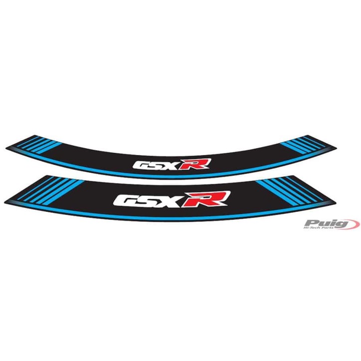 PUIG STICKERS FOR RIMS SUZUKI GSX-R BLUE - The set consists of 8 adhesive strips - COD. 5525A