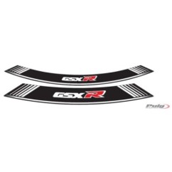 PUIG STICKERS FOR RIMS SUZUKI GSX-R WHITE - The set consists of 8 adhesive strips - COD. 5525B