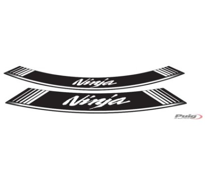 PUIG STICKERS FOR WHEELS KAWASAKI NINJA WHITE - The set consists of 8 adhesive strips - COD. 5528B