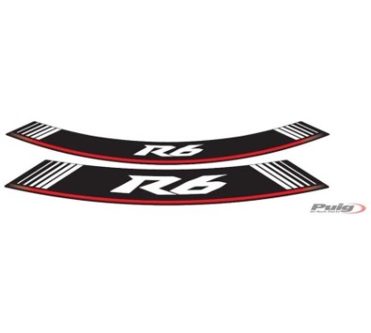 PUIG STICKERS FOR RIMS YAMAHA YZF-R6 SILVER - The set consists of 8 adhesive strips - COD. 5530P