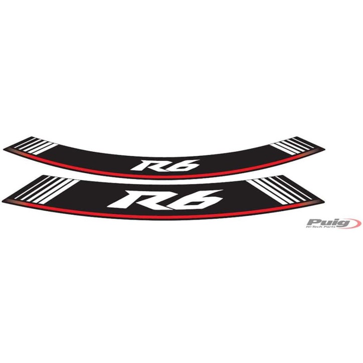 PUIG STICKERS FOR RIMS YAMAHA YZF-R6 SILVER - The set consists of 8 adhesive strips - COD. 5530P