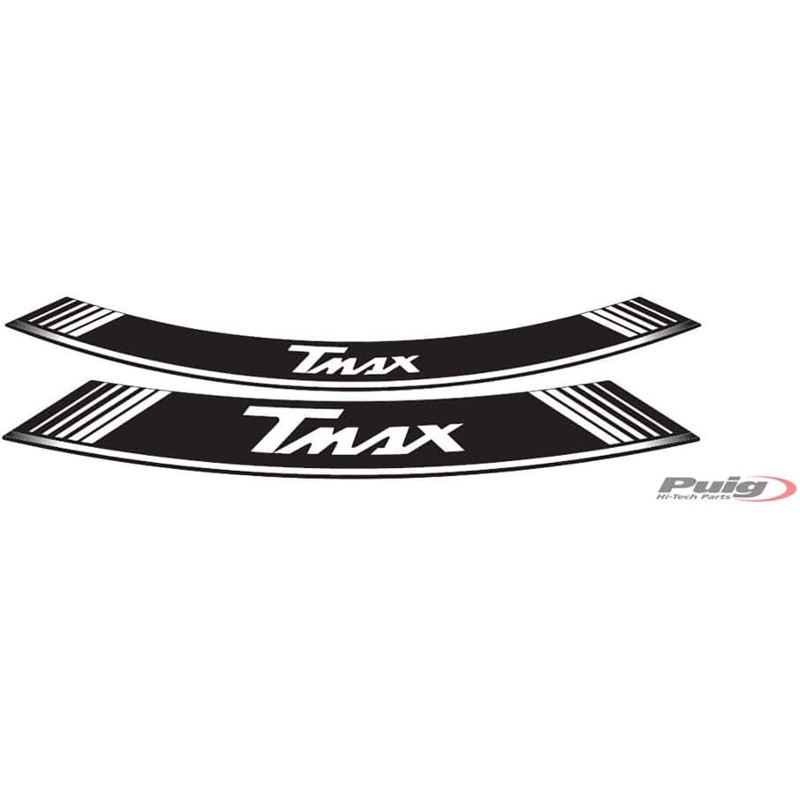 PUIG ADHESIVOS LLANTAS YAMAHA T-MAX BLANCO - El set se compone de 8 tiras adhesivas - COD. 5532B