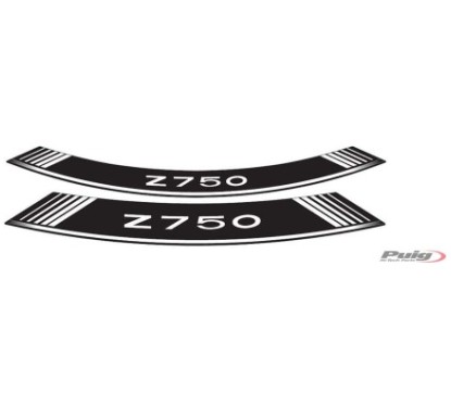 PUIG STICKERS FOR RIMS KAWASAKI Z750 WHITE - The set consists of 8 adhesive strips - COD. 5545B